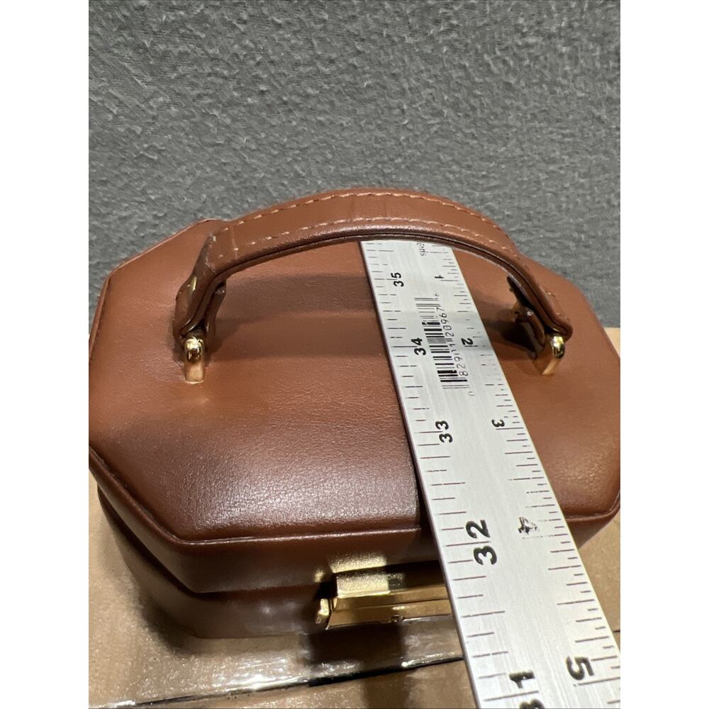 Euro Classic’s Eurobond Leather Jewelry Box Travel Case Brown With Key (READ) - Picture 13 of 14